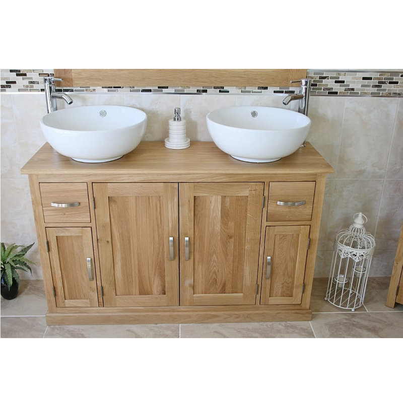 Elam 1230mm Double Bathroom Vanity with Vessel Ceramic Basin