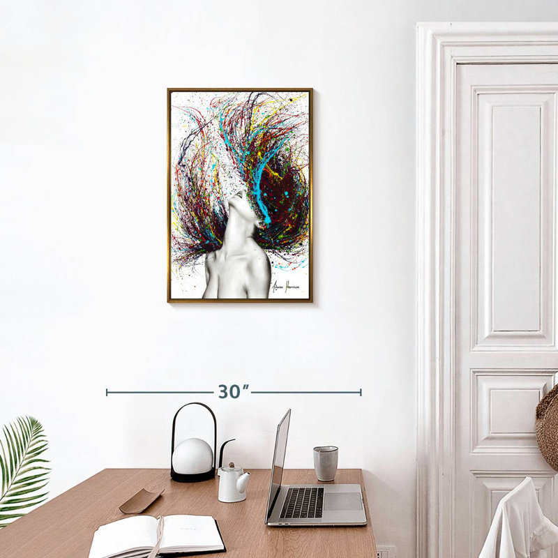 Excite, 17" x 25", Floating Frame Gold