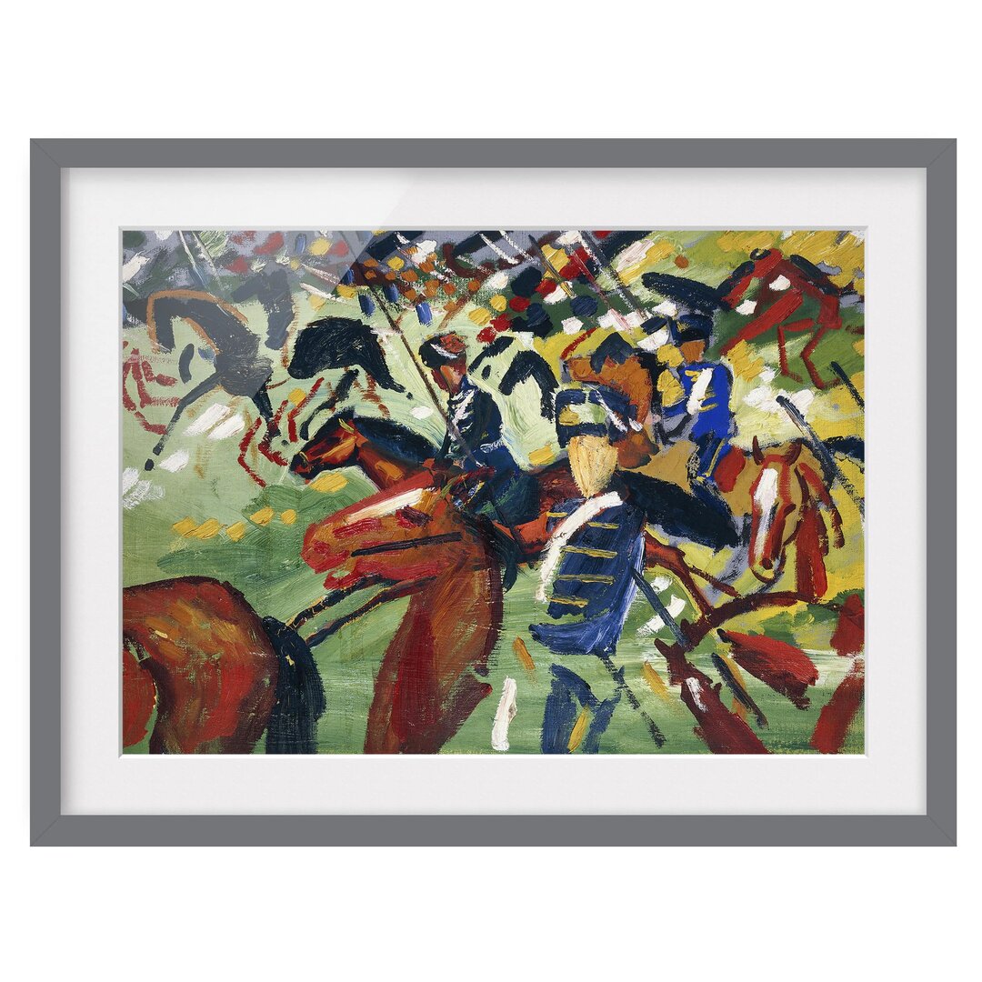 Gerahmtes Poster Hussars on a Sortie von August Macke