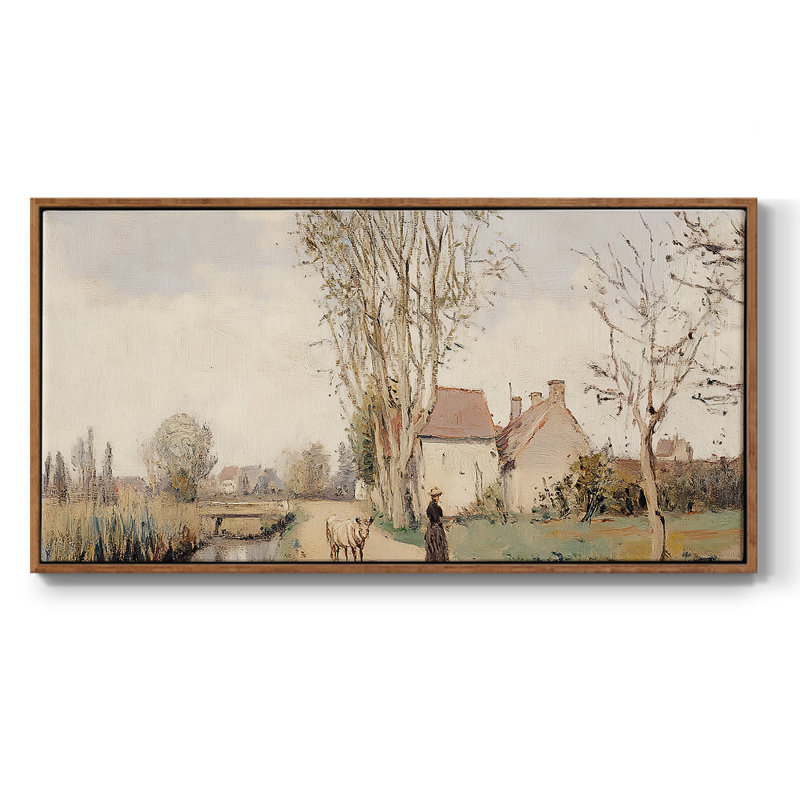 Paysage, série CLCL-XXIX, toile tendue avec châssis, prête à être accrochée, H 17 po x l 33 po, Noyer