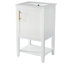 Meuble-lavabo de 20 po avec lavabo, armoire de salle de bain avec porte à fermeture douce, support de rangement et tablette ouverte, blanc (ancien SKU: WF308492AAK)