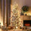 Arbre de Noël artificiel régulier (double) avec aiguilles blanches