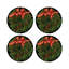 Christmas Wreath Tartan Vegan Leather Round Coasters-641020858