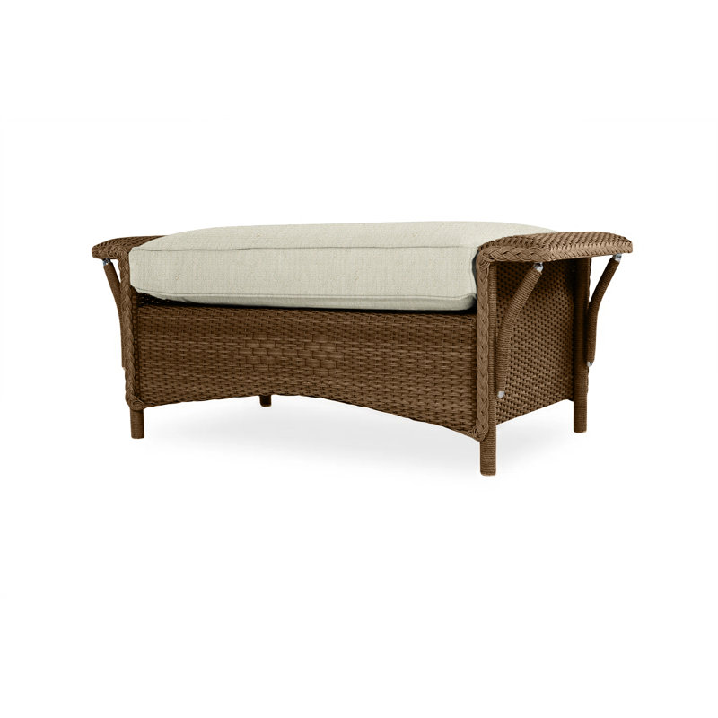 Nantucket Outdoor Ottoman, Bark, Demo Stone
