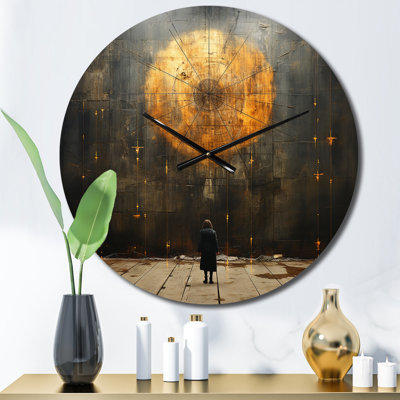 Pleine lune, Révélations, Illustration rétro I - Horloge murale paysage abstrait