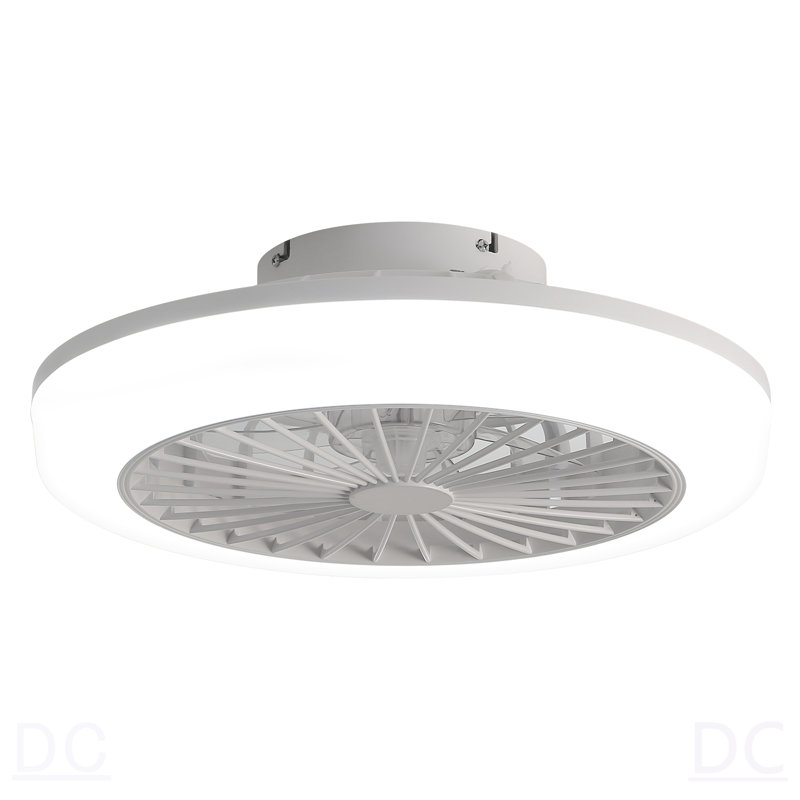 Ventilateur de plafond fermé de 18 pouces avec lumière et télécommande, ventilateur encastré moderne à profil bas sans pales pour la salle à manger de la cuisine de la chambre à coucher