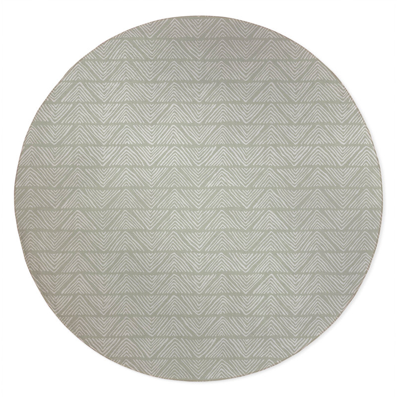 Chev Wave Stripe Non-Slip Outdoor Rug, Round 5'