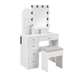 Besancon 4 drawer dressing table with light
