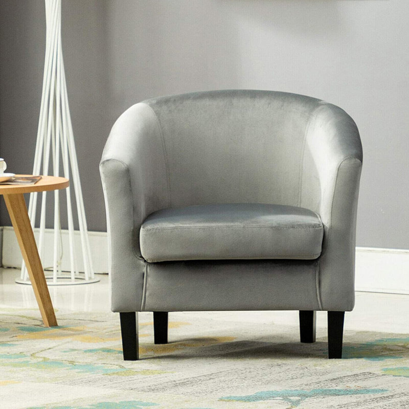 Petty Upholstered Barrel Chair, Grey