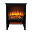Foyer électrique 18 pouces, noir, effet de flamme 3D, double protection, chaleur 1400W / 700W, 5000, 50000 heures de DEL, vue à trois côtés, boutons mécaniques simples, pied amovible, poignée de porte dorée