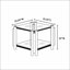 Table de bout carrée 20 pouces, table de bout moderne en acier inoxydable, table basse en verre trempé transparent double couche, table d'appoint avec rangement, pour le bureau à domicile-316826621