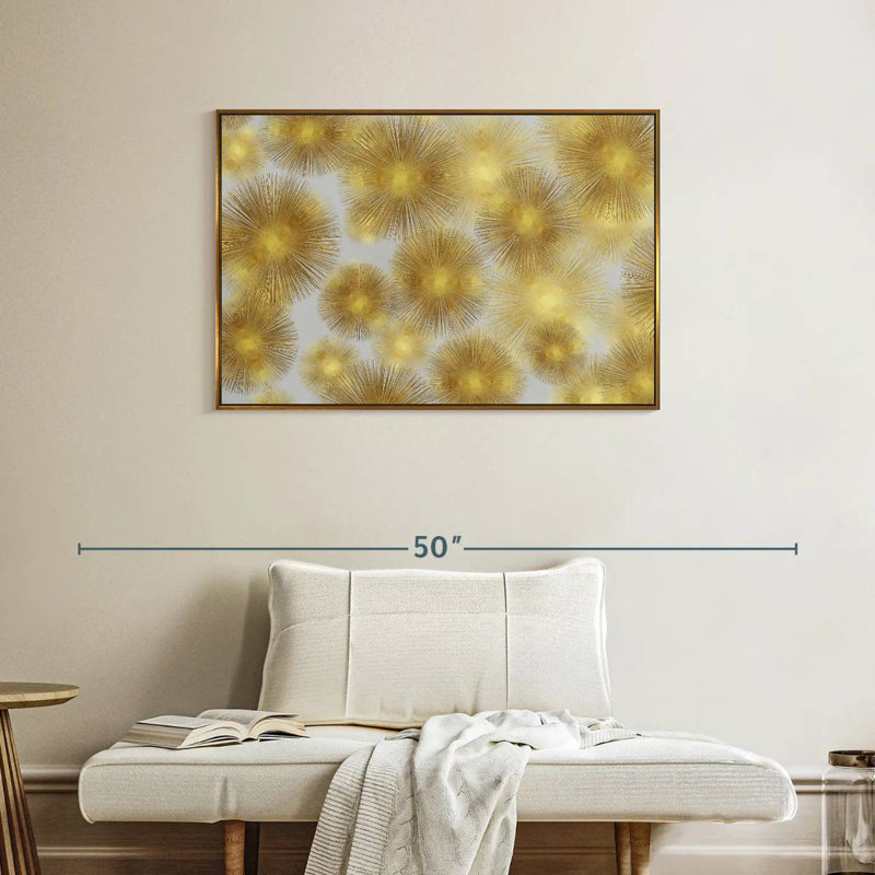 Sunburst Cluster, Cadre flottant doré, 37 po x 25 po