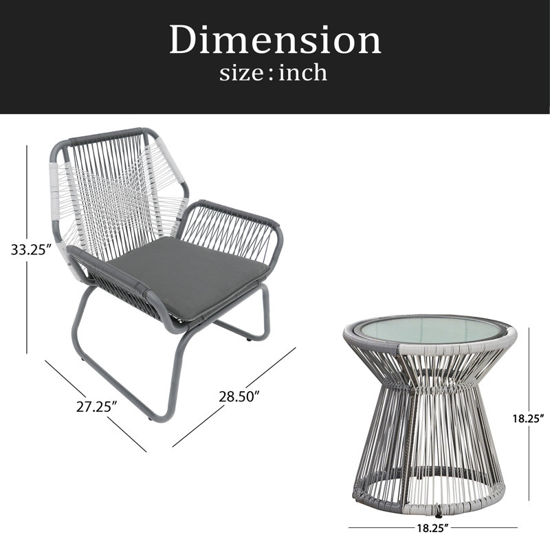 Ensemble de conversation 3 pièces