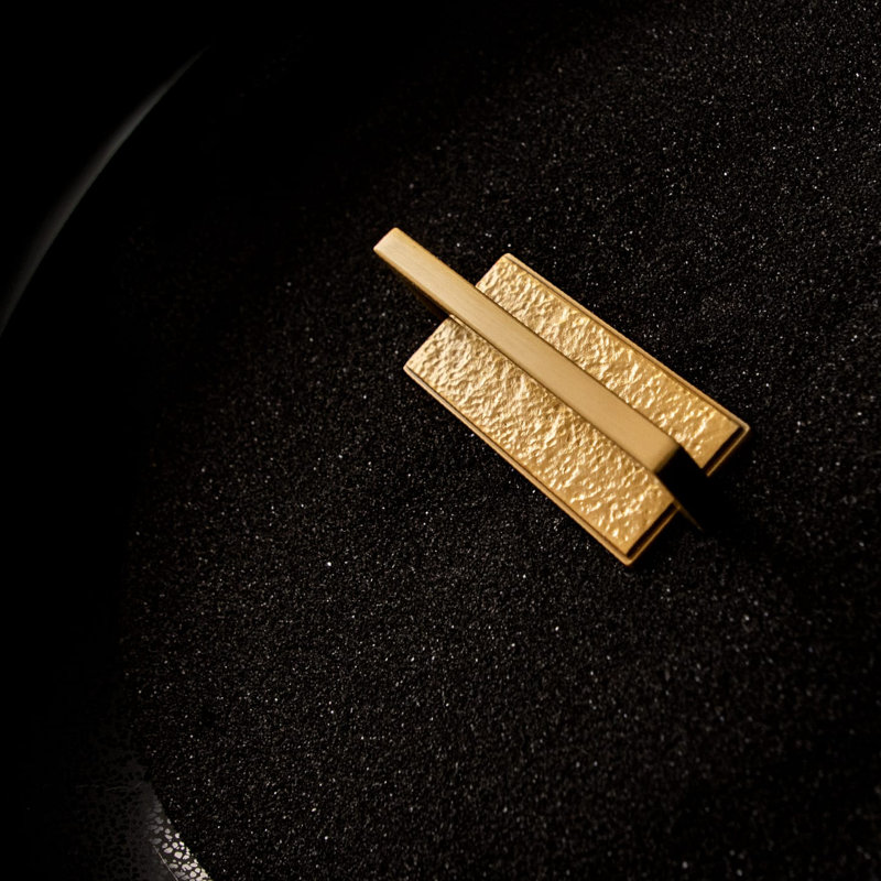 Bijou Ember Collection Handle Pull - Contemporary Hardware for Drawers & Cabinets, Brushed Golden Brass, 3"