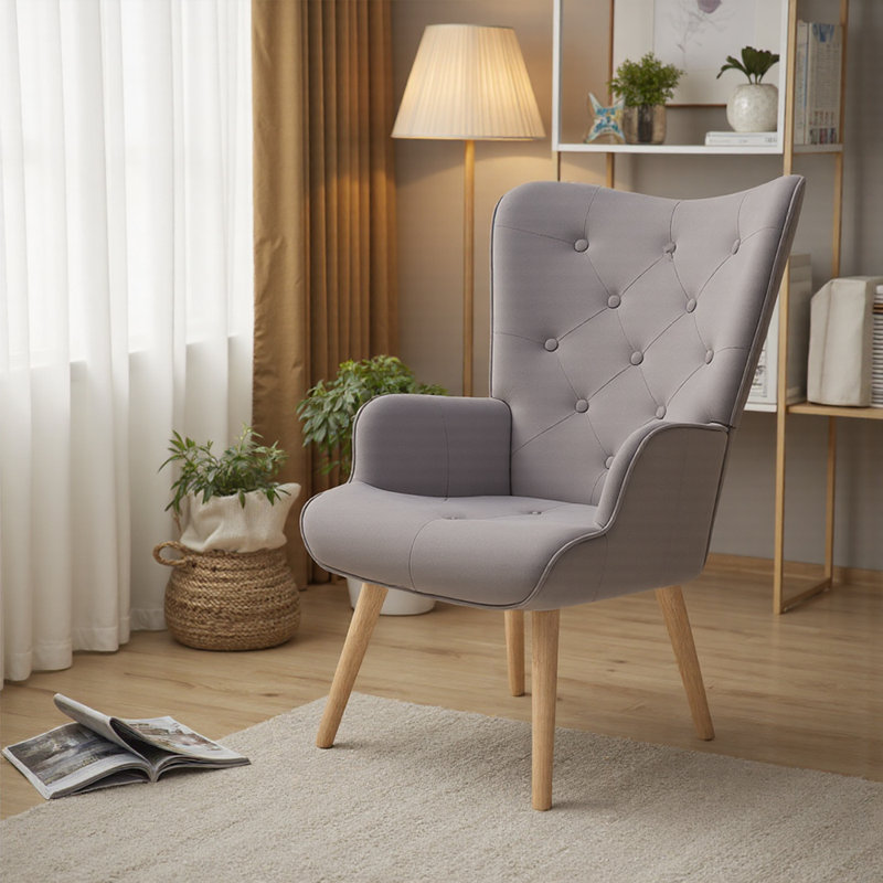 Upholstered Armchair, 90cm H x 53cm W x 54.5cm D, Velvet