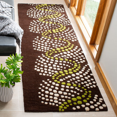 Tapis brun en laine touffeté à la main Campo