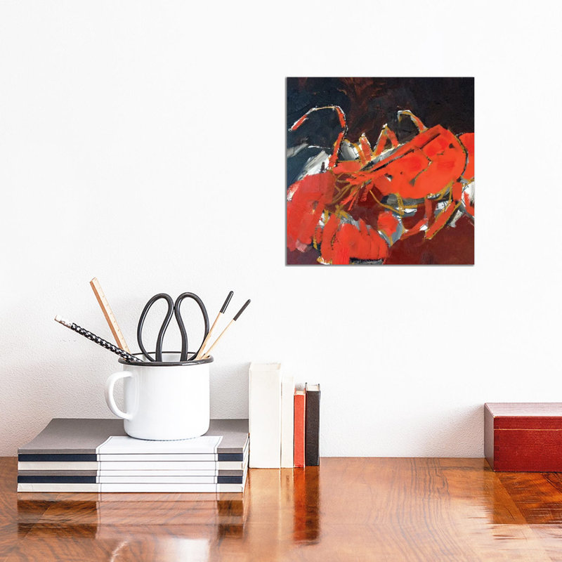 Abstract Lobster IV by Erin McGee Ferrell - Wrapped Canvas Print, 30.48 cm H x 30.48 cm W