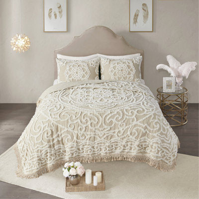 Mini ensemble de couvre-lit touffeté en coton chenille