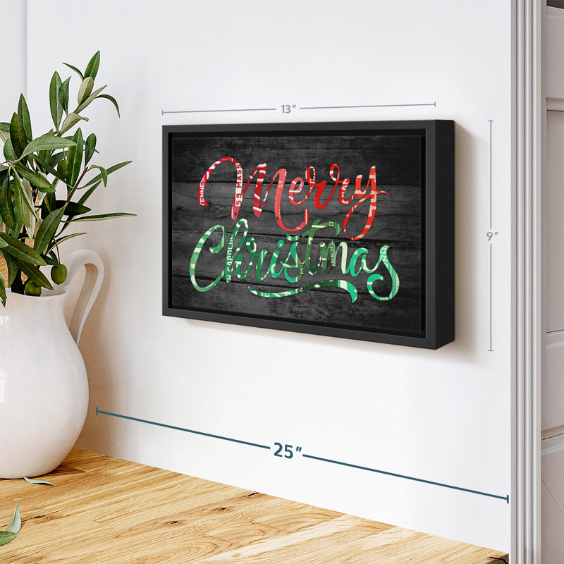 Impression sur toile «Merry Christmas», H 9 po x l 13 po