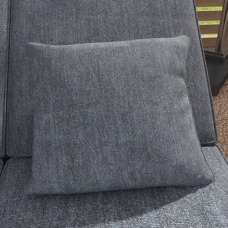 Double chaise longue d'extérieur en rotin d'extérieur, Gris