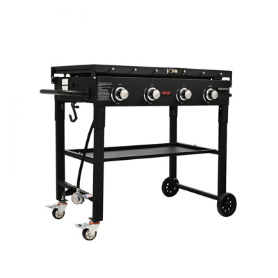 Commercial Griddle on Cart, 36" Heavy Duty Manual Flat Top Griddle, Outdoor Cooking
