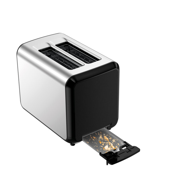 Digital Stainless Steel 2-Slice Toaster with Wide Slots