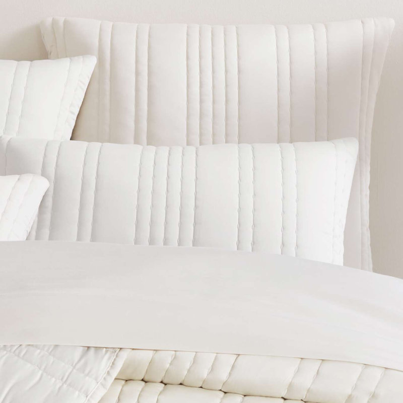 Blissful Bamboo Pearl/Silver Quilted Sham, King