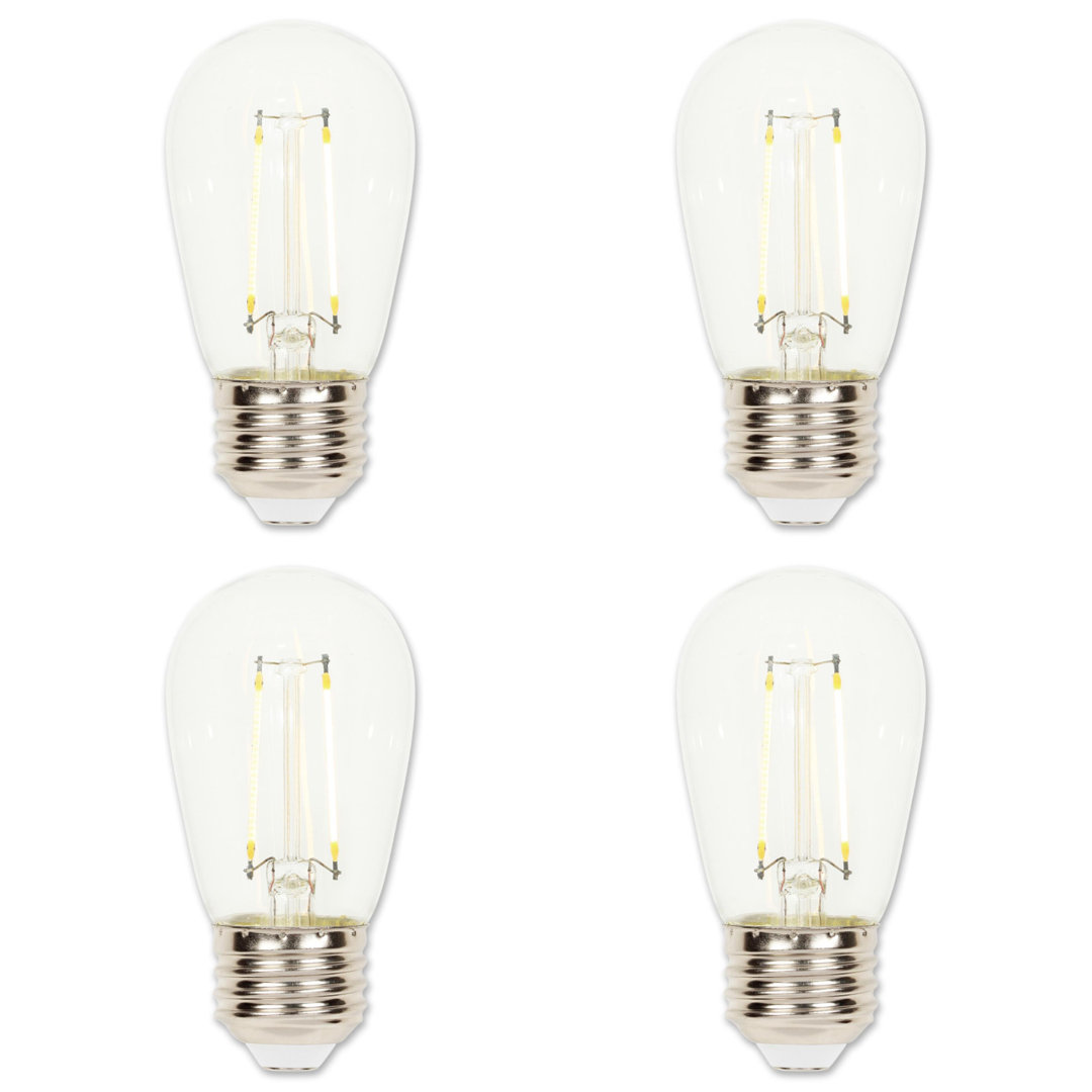 1-Watt (15-Watt Equivalent) Clear S14 Filament LED Light Bulb, Medium Base (Set of 4) Westinghouse Lighting