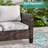 6 Piece Patio Conversation Set, Patio Sofa Set with Ottoman and Rectangular Fire Pit Table-112012868