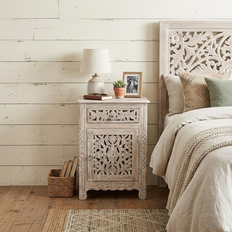  Table de chevet Camdenfield, Blanc