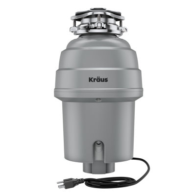 KRAUS Wasteguard High-Speed 1 HP Continuous Feed Ultra-Quiet Motor Garbage Disposal With Power Cord And Flange Included And Universal Mount, KWD200-100MGR