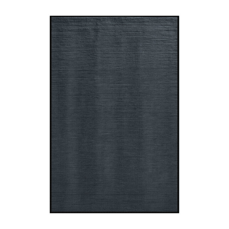 Tapis noir uni lavable à la machine, Rectangulaire 8 pi x 10 pi