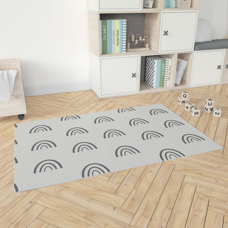 Tapis de jeu pour enfants Plain Bows, Gris anthracite, Rectangle 4pi x 6 pi