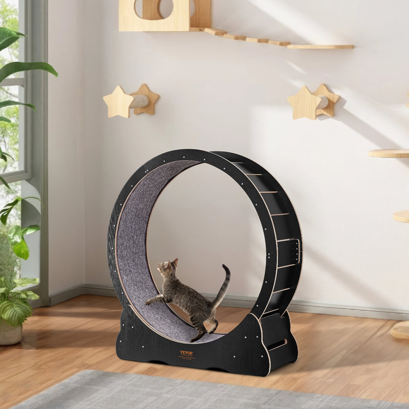 Cat Tree, 46" H x 43.3" W x 13.6" D, Black
