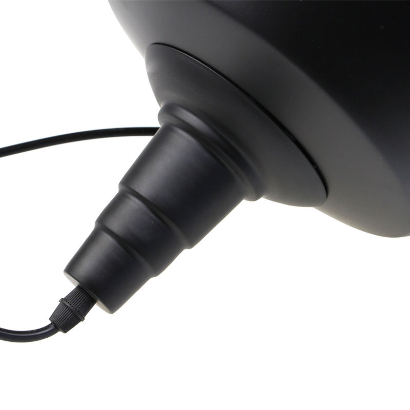 Luminaire suspendu en forme de dôme à 1 lumière Harlow, Noir mat, H 9 po x l 10,2 po x P 10,2 po