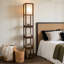 Lampe sur pied à DEL 72 po avec finition brune Maxwell, 4 tablettes intégrées, 3 tiroirs de rangement, ampoule incluse-1808946483