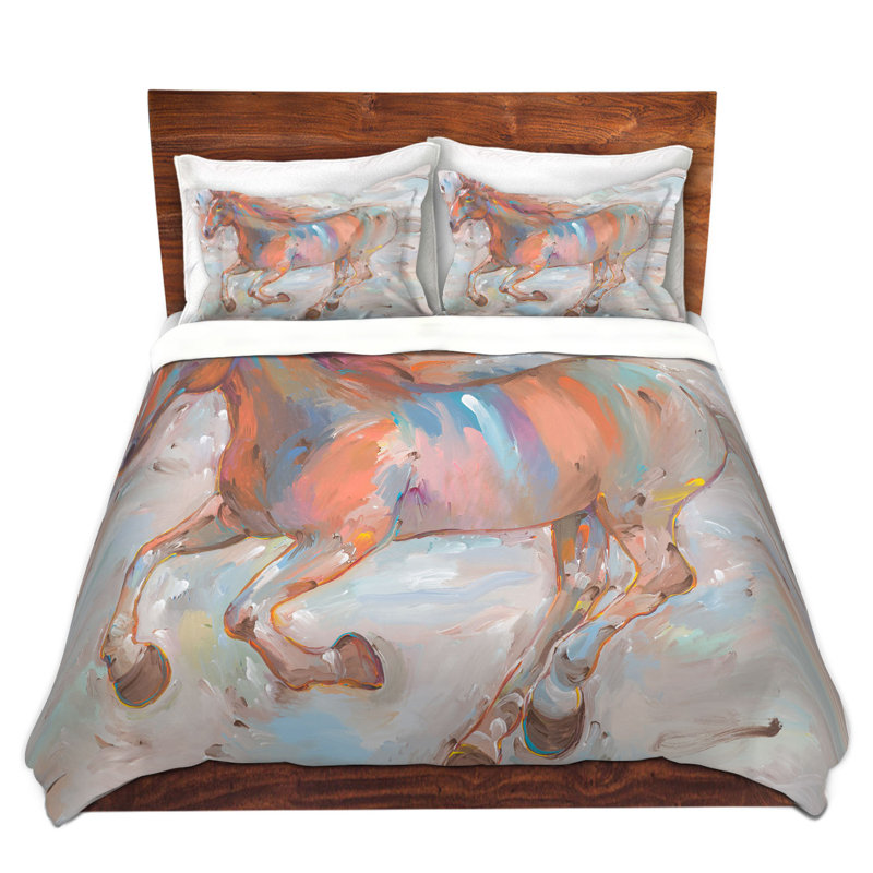 Ensemble de housse de couette racer à chevaux stormy, 1 housse simple + 1 taie standard