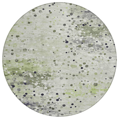 Machine Washable Indoor/Outdoor Xhevrie Aloe Rug