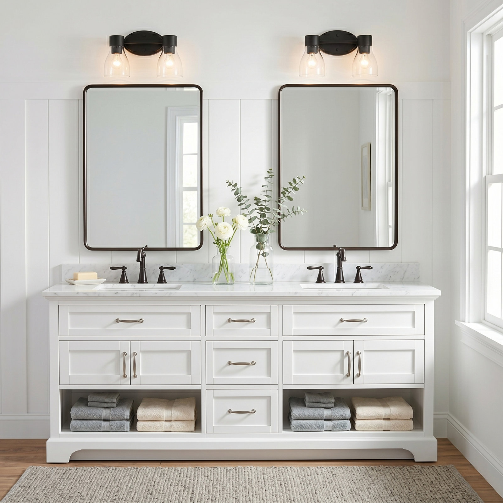 Jessa Dimmable Vanity Light, Satin Black, 2
