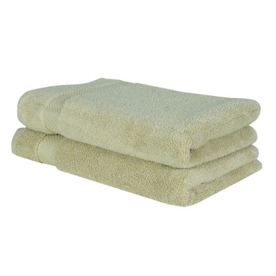 Splash 100% Cotton Zero Twist Hand Towel Set, 550 GSM Soft Absorbent Hand Towels for Bathroom, Spa & Daily Use, OEKO-TEX Certified, 2 Pack, Sage