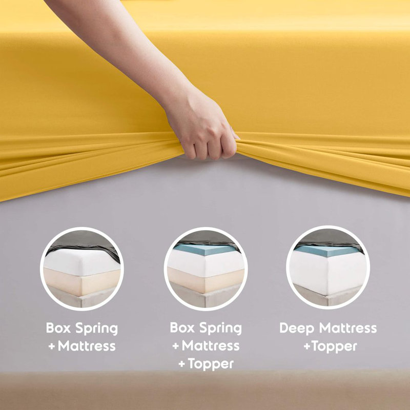 Ensemble de draps ultra doux et respirant Hotel Collection, Jaune, Très grand simple