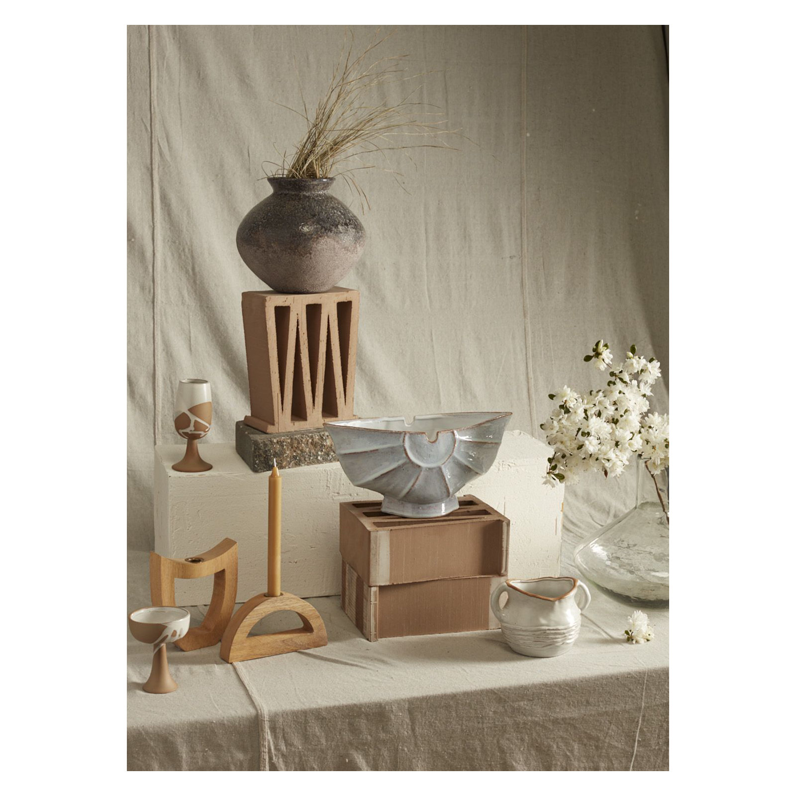 Donia Handmade Terracotta Table Vase, 8.25" H x 9.5" W x 9.5" D
