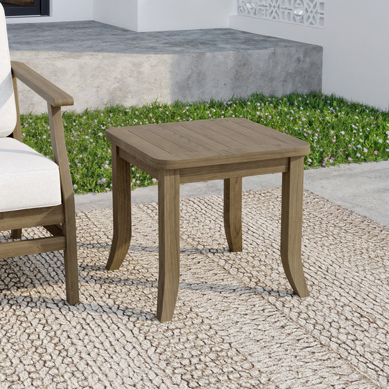 Solid Wood Teak Outdoor Side Table, Brown