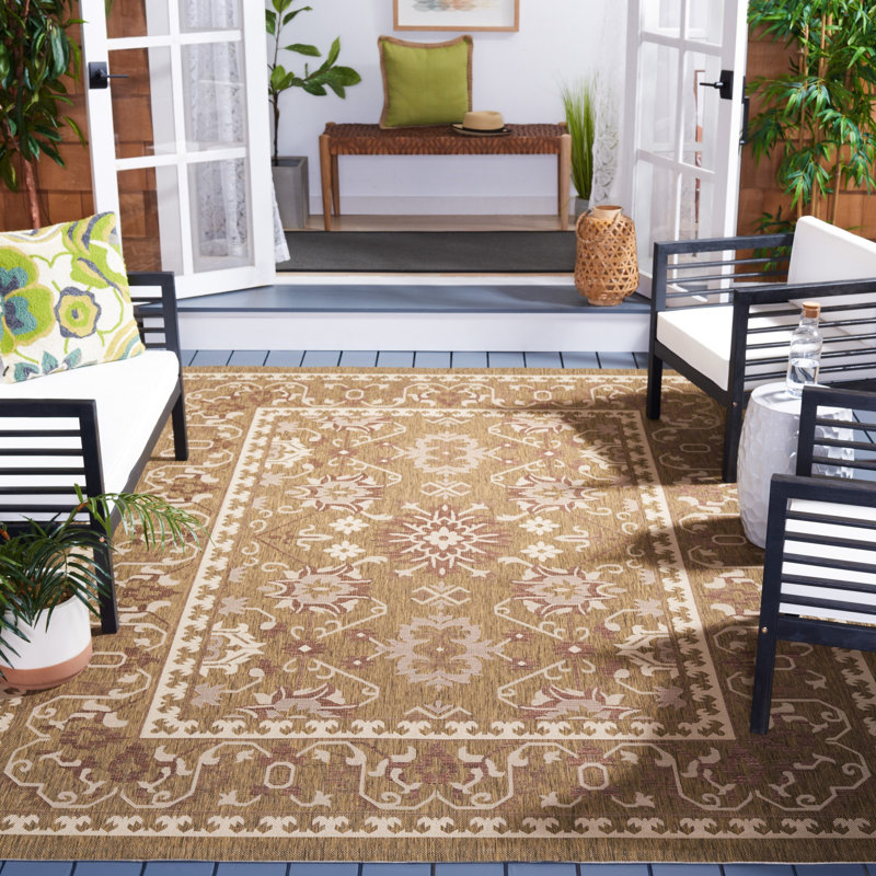 Cherene Performance Oriental Indoor/Outdoor Area Rug, Rectangle 6'7" x 9'6"