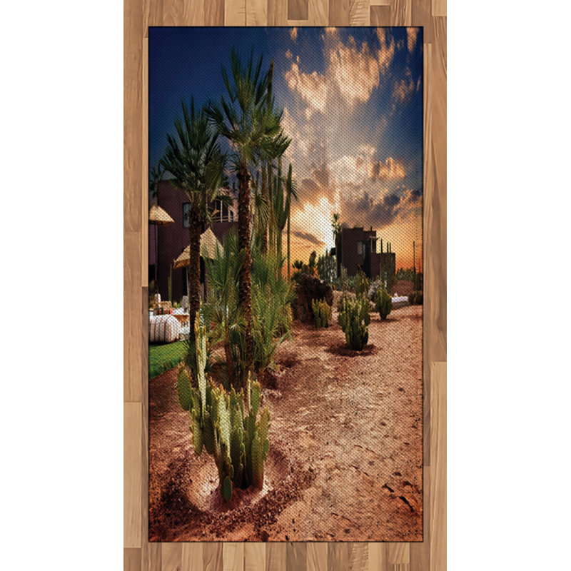 Tapis décoratif à poils longs en polyester à haute densité Desert, Rectangle 2 pi 7 po x 5 pi