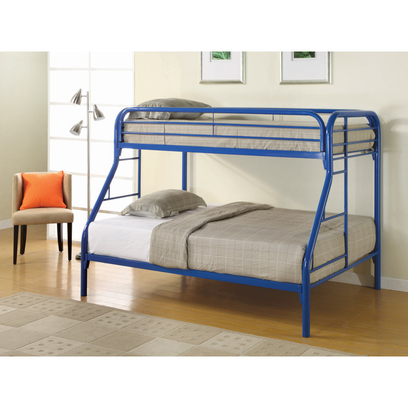 Lit plateforme superposé Armrong, Simple sur double, Bleu