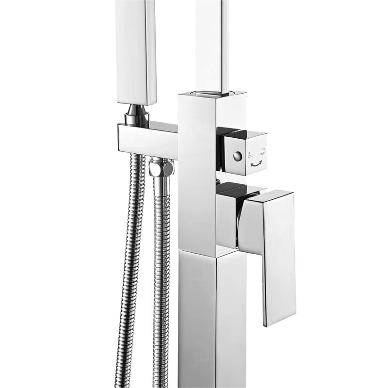 1 Handle Clawfoot Tub Faucet with Diverter, Polished Chrome