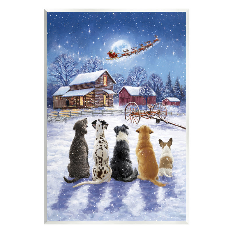 «Snowy Farm Dogs» par Ian Saxton, H 15 po x l 10 po