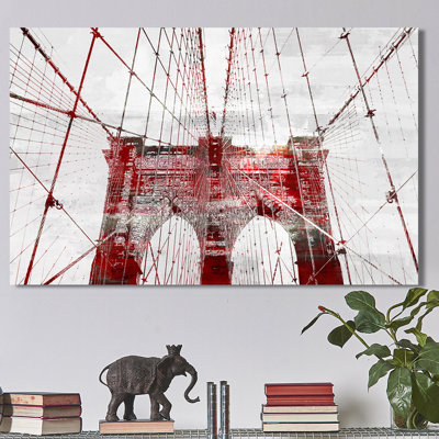 Brooklyn bridge ii-impression d’art graphique sur toile tendue