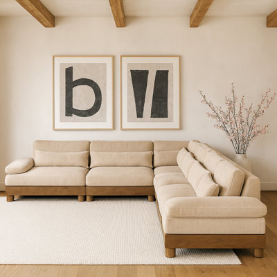 Canapé modulaire rembourré en tissu de chenille 167,75 po Turin